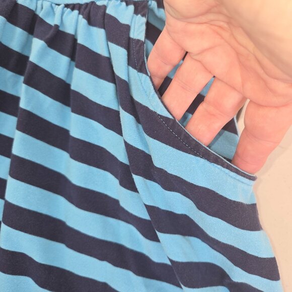 Hanna Andersson Girls Striped Dress Size 6-7 Blue & Black Cotton Blend 4159 - Picture 3 of 9